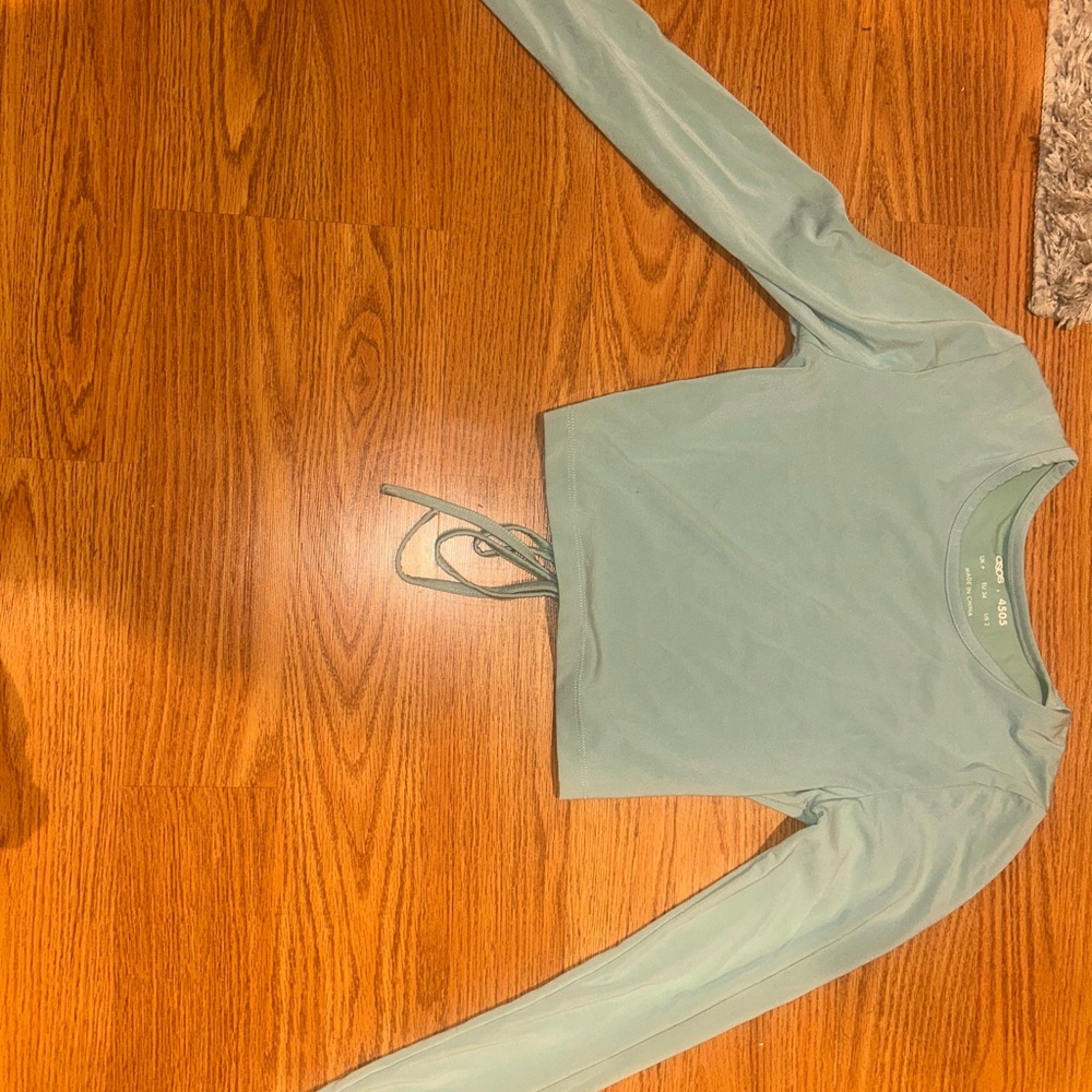 Mint Green Long Sleeve Crop Top (workout top)